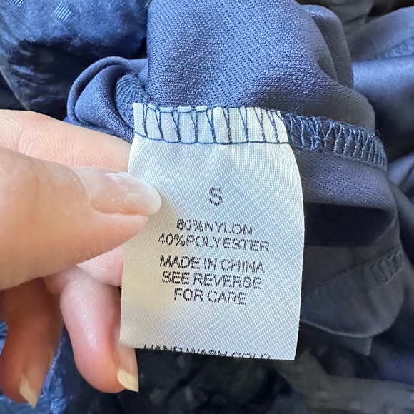 NWT midnight blue jacquard babydoll midi dress - Picture 11 of 11